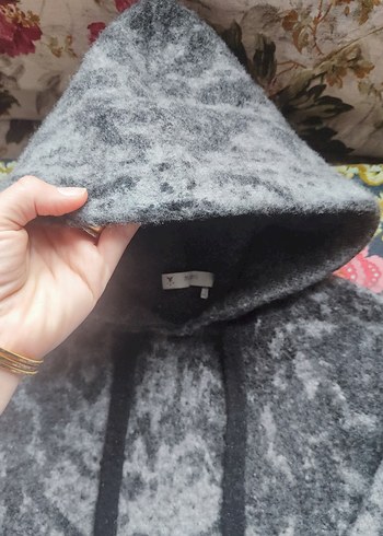 Gri Kapüşonlu Bağcıklı çocuk Kazak - Görsel 4