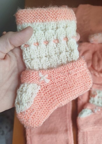 Nakışlı Pembe Kız bebek tulum takım - Görsel 9