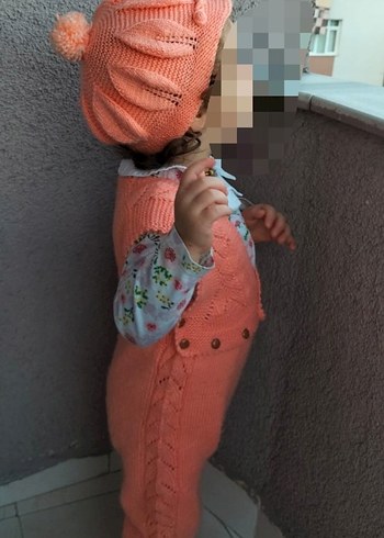 Nakışlı Pembe Kız bebek tulum takım - Görsel 12