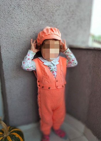 Nakışlı Pembe Kız bebek tulum takım - Görsel 2