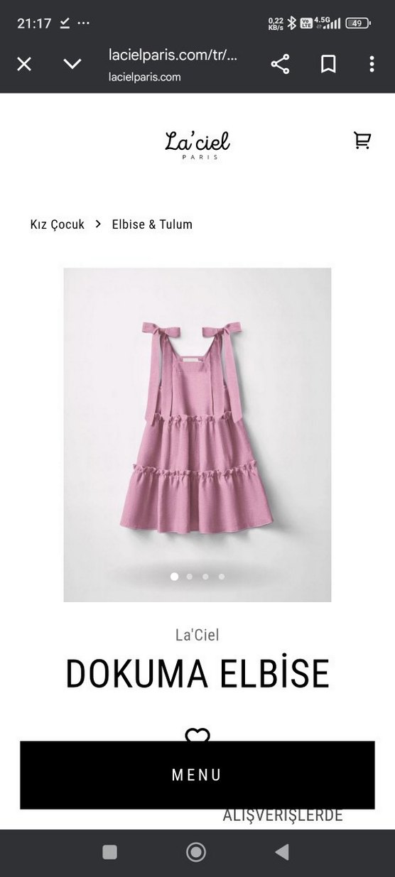 Pembe Fırfırlı Keten Askılı Kız Elbisesi - Görsel 5