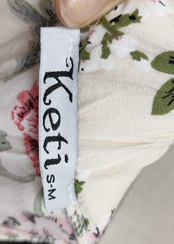 Çiçek Desenli Beyaz Bohem Mini Etek - Görsel 5