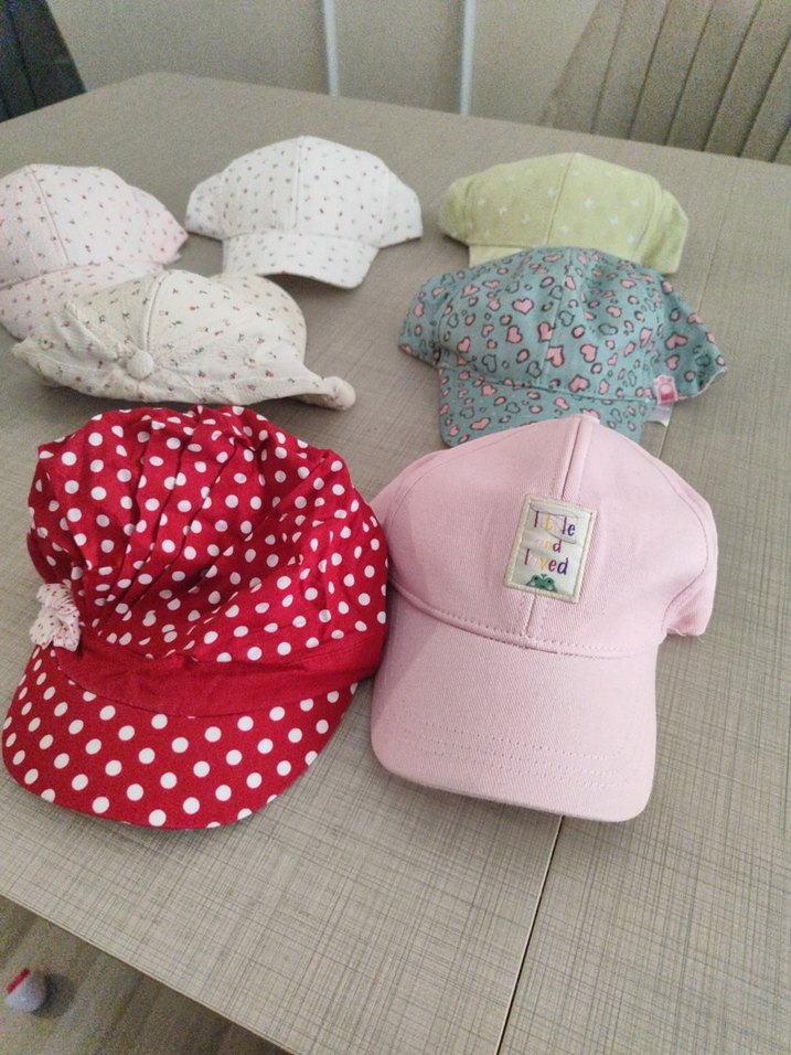 Çocuklar için Çok Renkli Düğmeli Pamuklu Şapka - Görsel 3