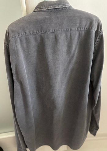 Limon Company Gri Erkek Denim Gömlek, Uzun Kollu, Düğmeli
