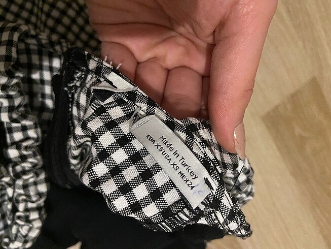 xs Beden Pull and bear Potikare ekose kısa elbise