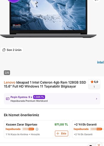 Lenovo Ideapad 1 Intel Celeron 4GB RAM 128GB SSD - Görsel 2