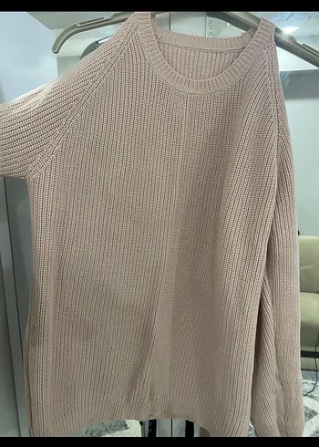 Pudra Örgü Kadın Triko Kazak - Görsel 3