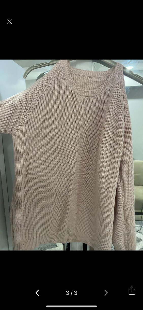 Pudra Örgü Kadın Triko Kazak - Görsel 3