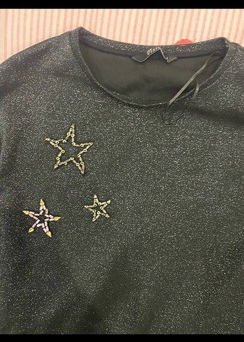 Kadın Gri Payetli Uzun Kollu Sweatshirt - Görsel 2