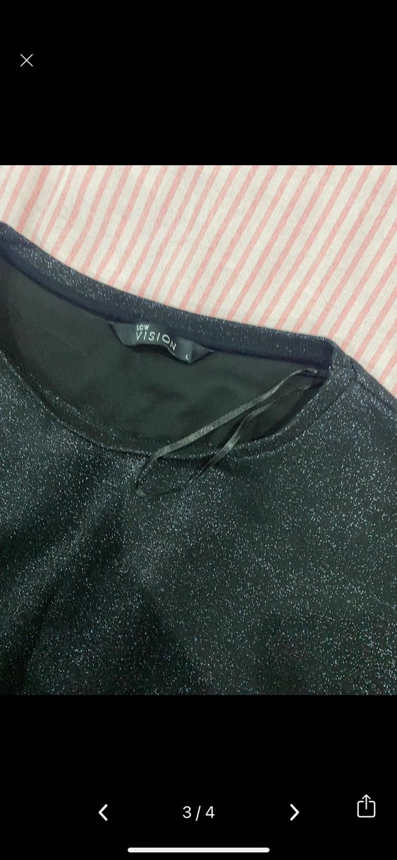 Kadın Gri Payetli Uzun Kollu Sweatshirt - Görsel 3