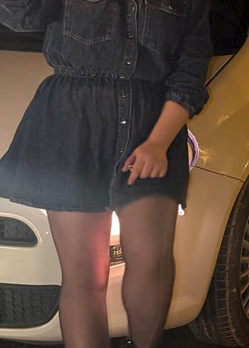 Kadın Mavi Denim Mini Etek - Görsel 3