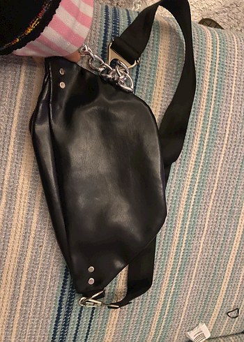 Siyah suni Deri Çapraz Çanta - Görsel 2