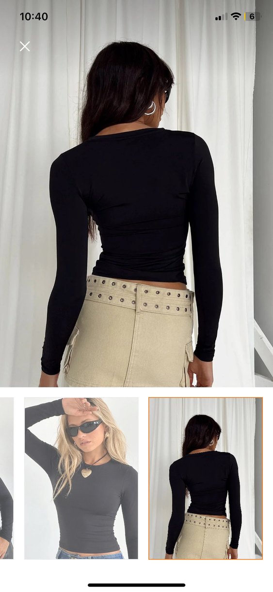 Beyaz - Siyah Uzun Kollu Kadın Bluz - Görsel 5