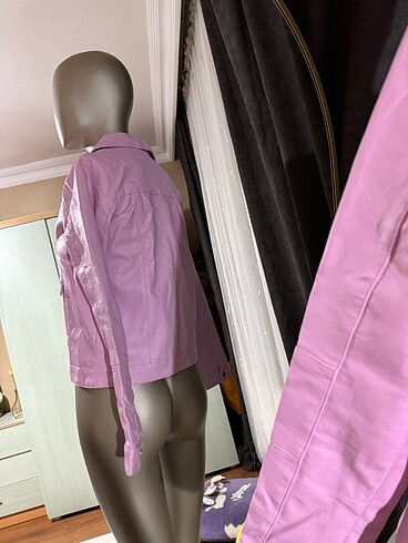 Lila deri ceket - Görsel 2