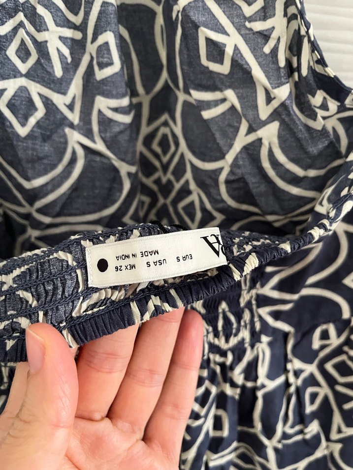 Nakışlı Uzun Lacivert Bohem Elbise - Görsel 4