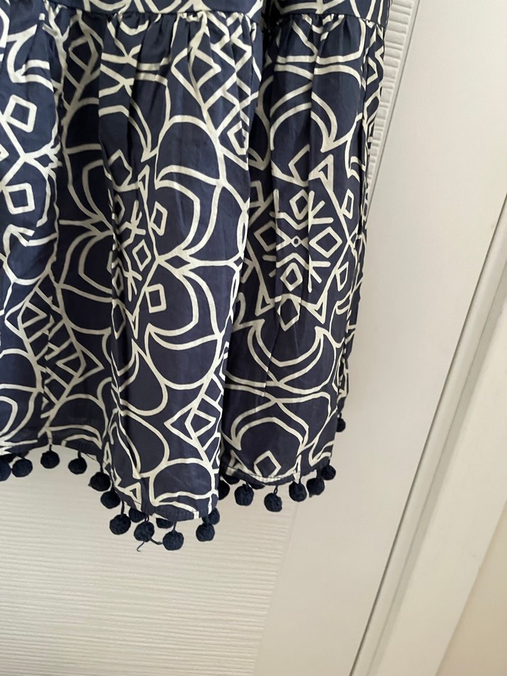 Nakışlı Uzun Lacivert Bohem Elbise - Görsel 3