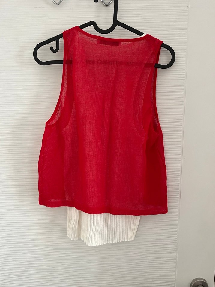 Kırmızı Pileli Kolsuz - Görsel 3