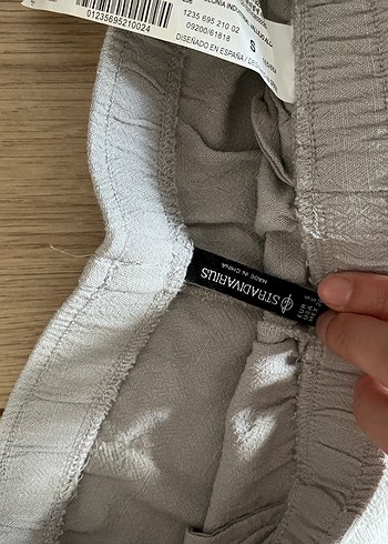 Gri Keten Rahat Kesim Kadın Pantolon - Görsel 2