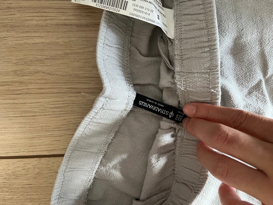 Gri Keten Rahat Kesim Kadın Pantolon - Görsel 2