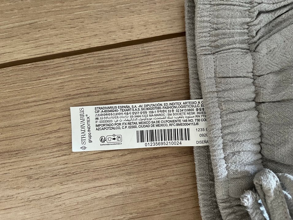 Gri Keten Rahat Kesim Kadın Pantolon - Görsel 4