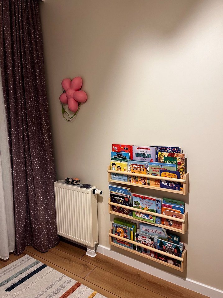 Lila desenli çocuk odası fon perde 2 kanat - Görsel 2