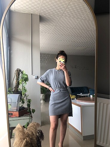 s Beden gri Renk Elbise