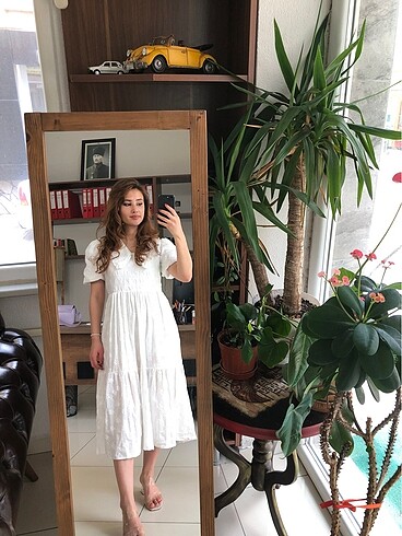 s Beden beyaz Renk Vintage elbise
