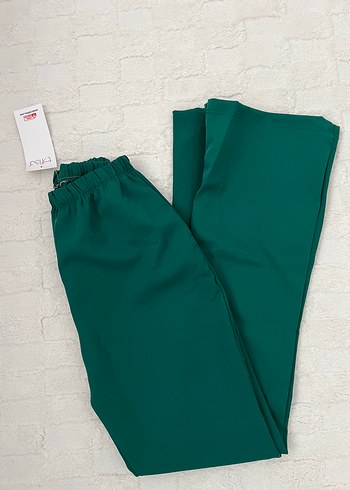 Düz Yeşil Kadın Midi Kumaş Pantolon