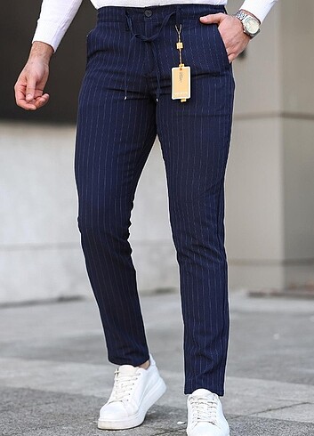Yazlık çizgili model erkek pantolon