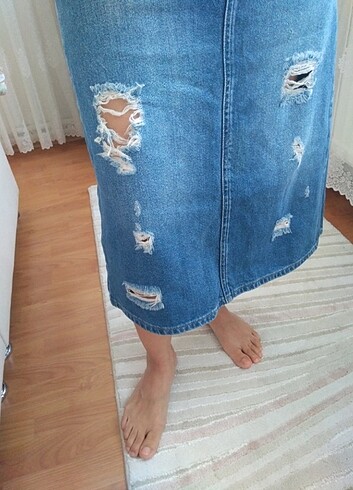 DeFacto kadin jeans etek diz alti 