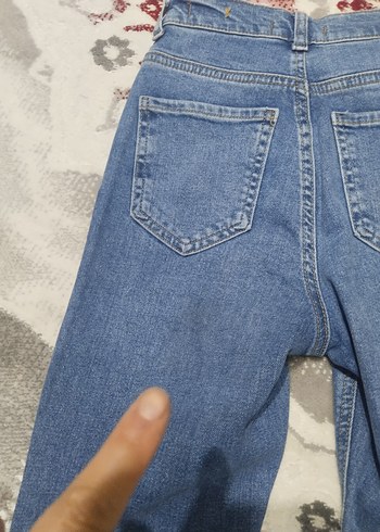 xs Beden Yırtmaçlı Bol Kesim Midi Kot Pantolon