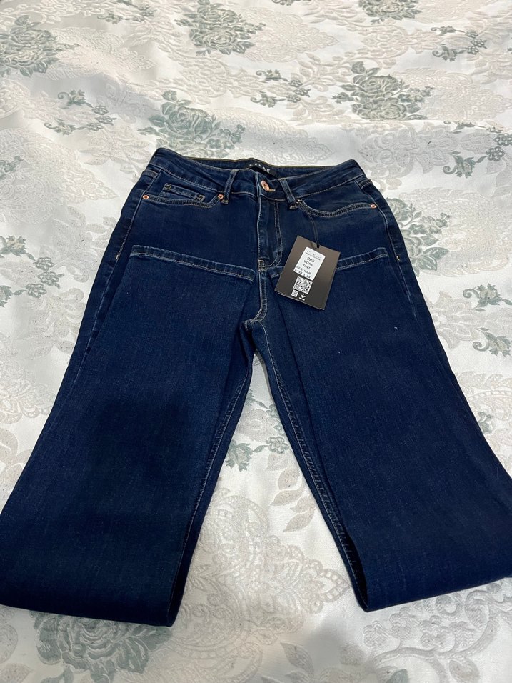 Kadın Lacivert Midi Kot Pantolon - Görsel 3