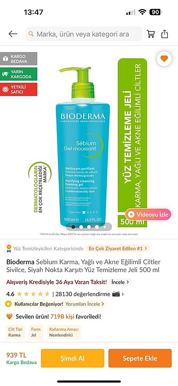 Bioderma sebum jel