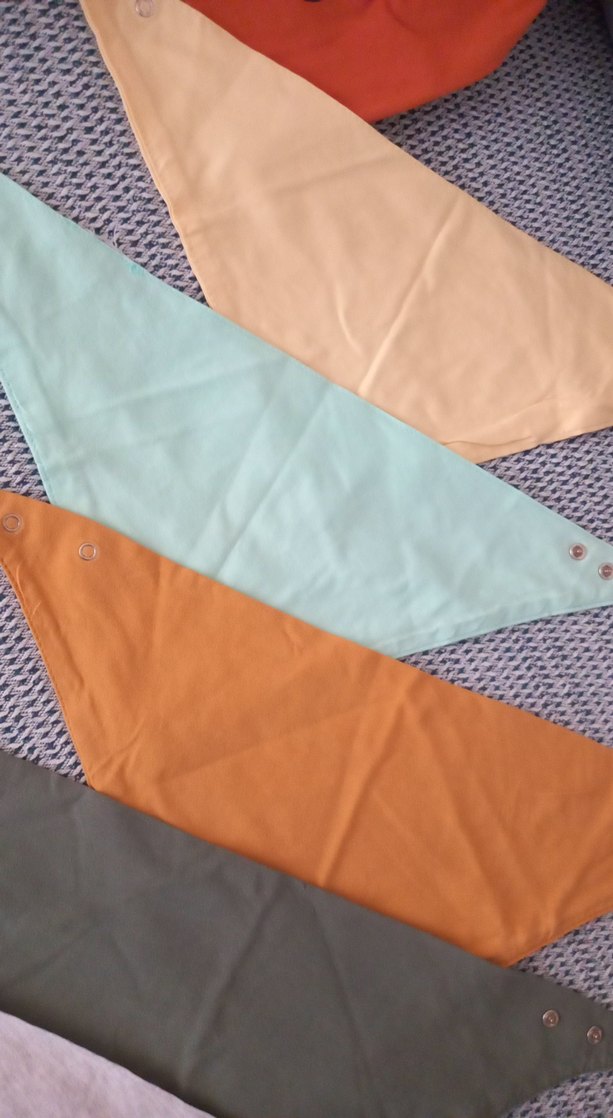 Çok Renkli Üçgen Bebek Önlükleri 5 adet - Görsel 2