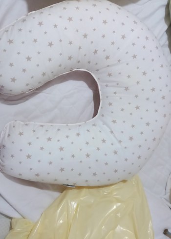 Bebek Emzirme Yastığı Beyaz Yıldız Desenli