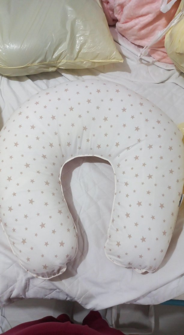 Bebek Emzirme Yastığı Beyaz Yıldız Desenli - Görsel 2