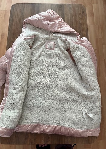 Kız Çocuk Pembe Kürklü Mont - Görsel 4