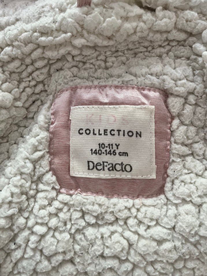 Kız Çocuk Pembe Kürklü Mont - Görsel 5