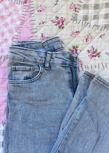 28 Beden Gri Rahat Kesim Midi Denim Kadın Kot Pantolon