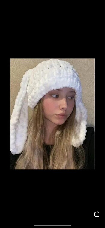 Tavşan kulaklı bere puffy
