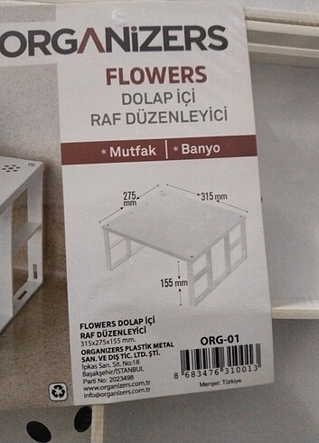 Diğer Organizer dolap içi raf