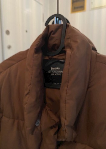 Bershka Düğmeli Kahverengi Kadın Midi Kaban