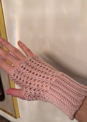 Dantel Detaylı Örgü Bohem Kadın Eldivenleri - Görsel 2