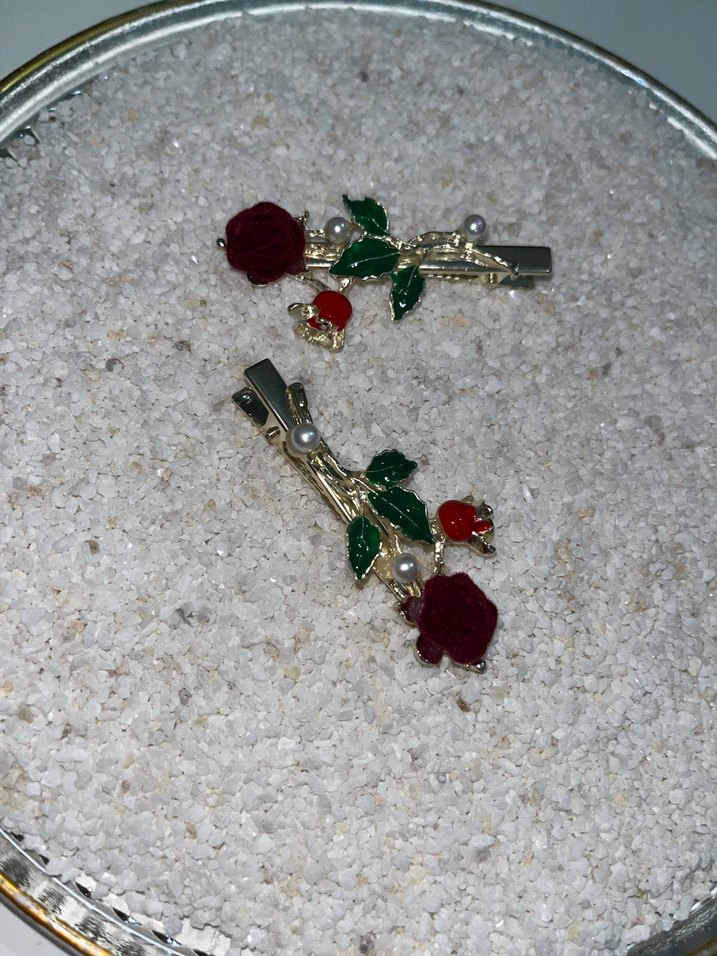 Bordo İncili Bohem Kadın Saç Tokası - Görsel 2