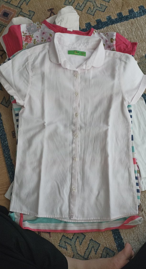 Baskılı Kız Çocuk Kısa Kollu Tişört, uzun kollu penye - Görsel 5