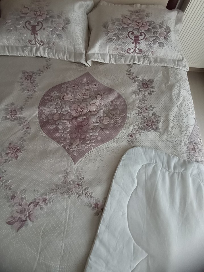 Yatak Örtüsü Pudra pembe - Görsel 3