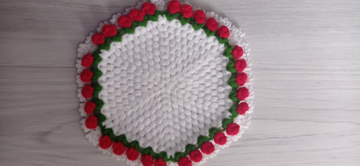 Renkli Nakışlı Örgü 3 tane çeyizlik lif - Görsel 3