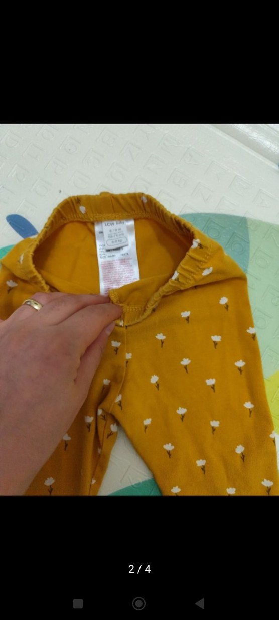 Kız Çocuk Düğmeli Kahverengi Rahat Tayt - Görsel 2