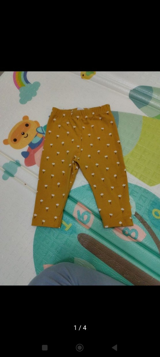 Kız Çocuk Düğmeli Kahverengi Rahat Tayt - Görsel 3