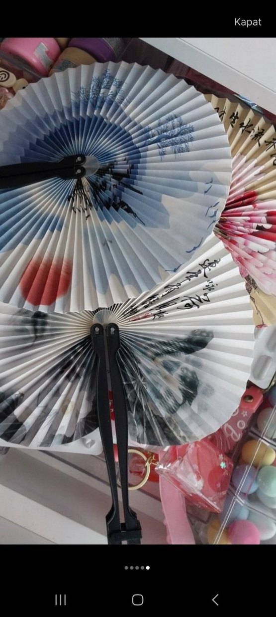 Bordo Katlanabilir Dekoratif Yelpaze - Görsel 4